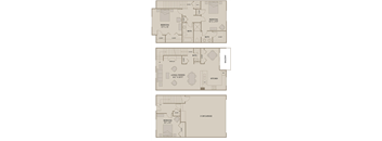 3 bed 2.5 Bath 1668 square feet floor plan C